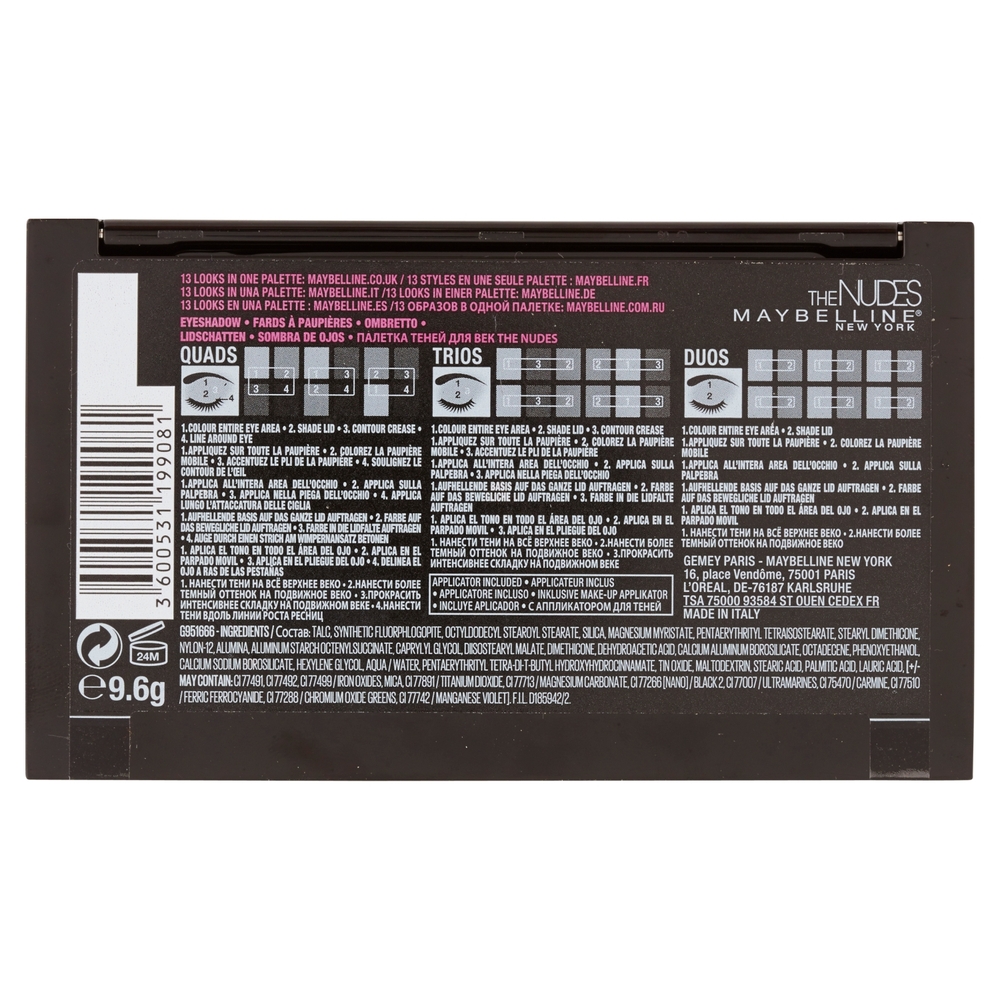 Maybelline New York The Nudes Palette Ombretti 12 colori